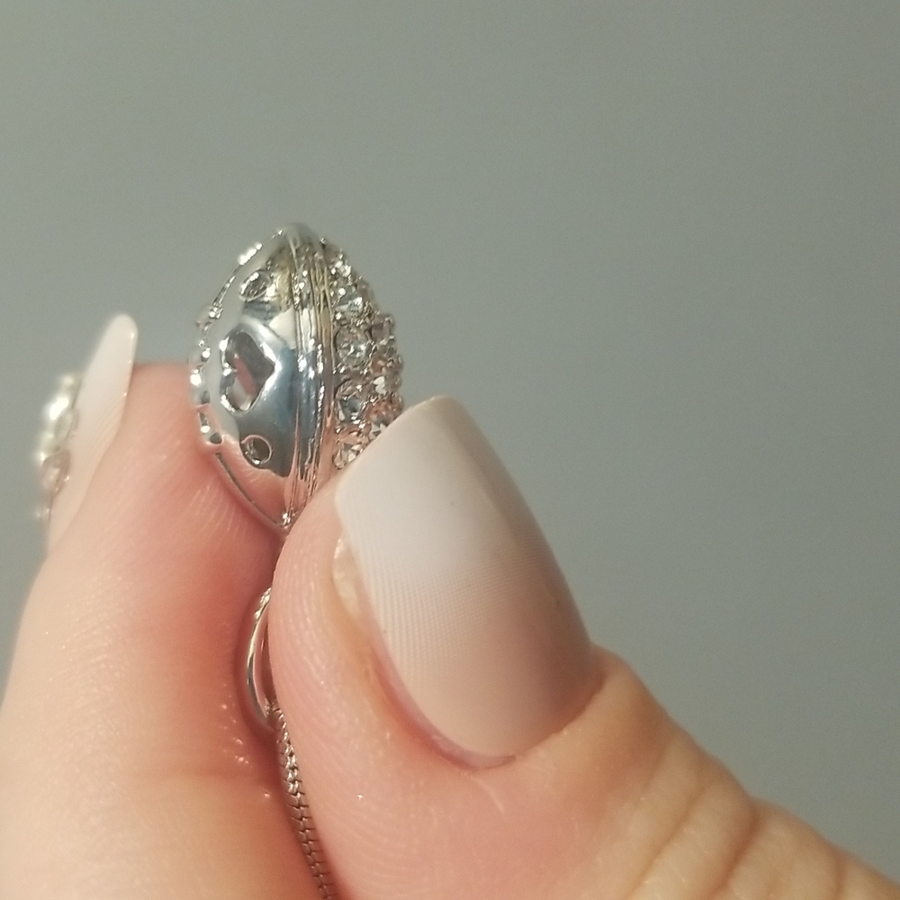 Necklace with rhinestone football